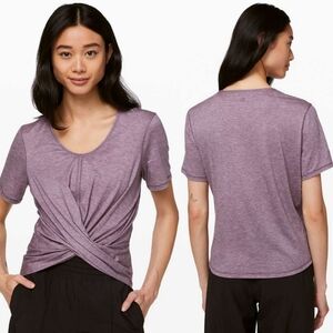 Lululemon Do the Daily Short Sleeve Top, Heathered Smoked Mulberry